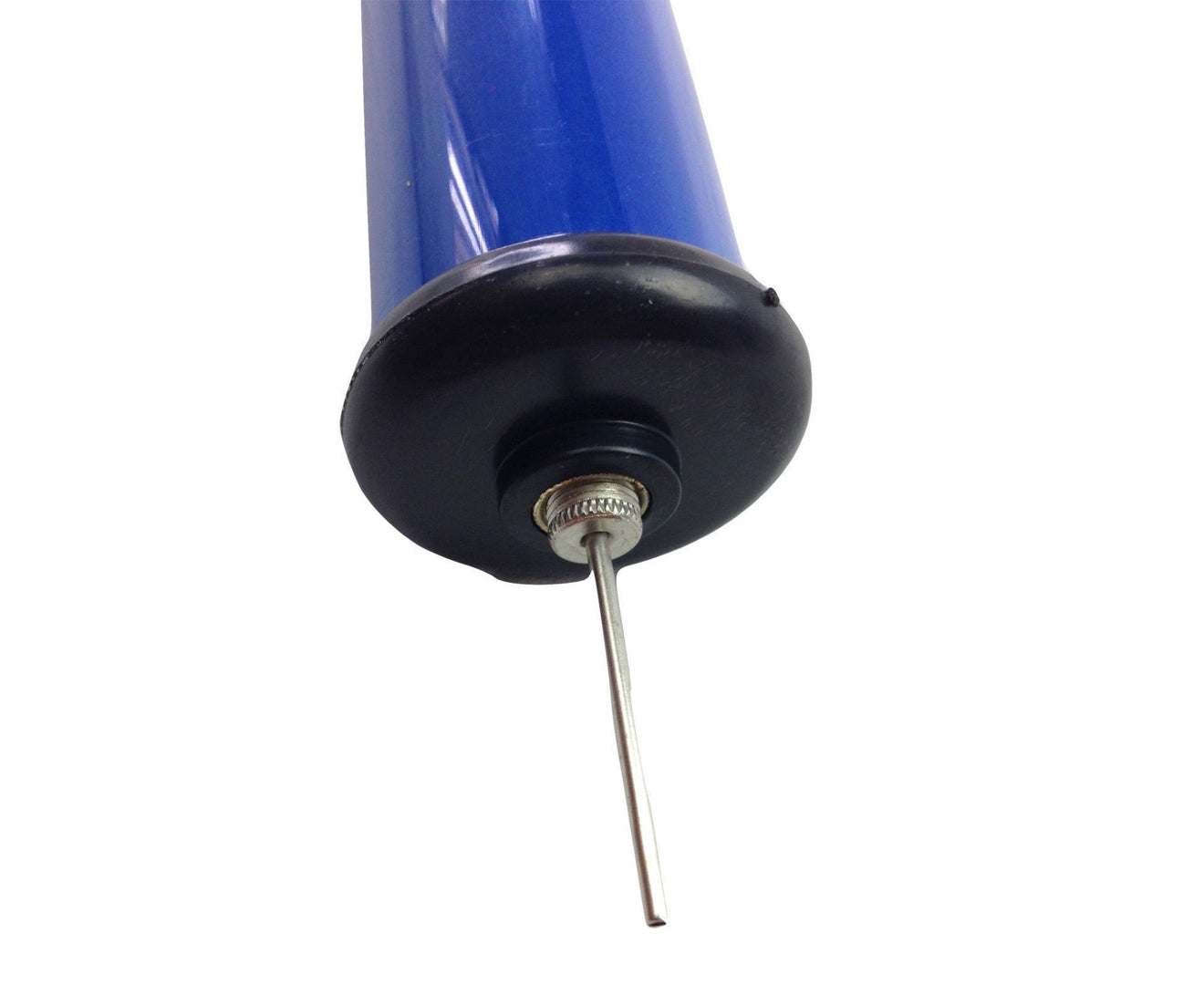 Compact ball pump with needle for inflating sports balls at home easily.
