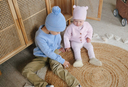 Soft bear beanie hat for infants, perfect for keeping little ones warm in winter.
