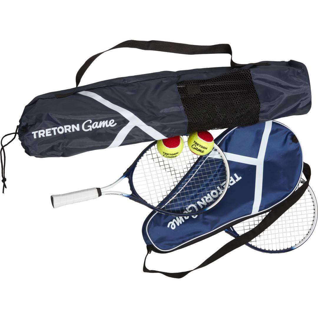 Portable Tretorn Game Tennis & Volleyball Kit for kids, perfect for backyard fun.