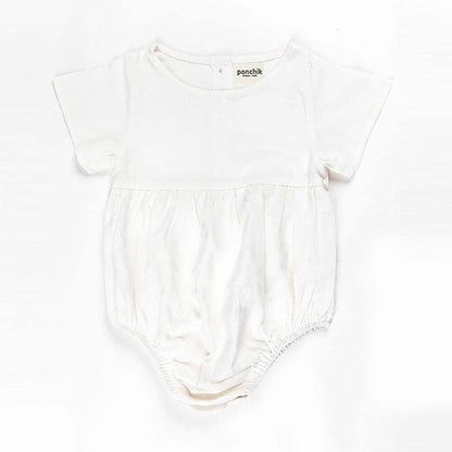Ponchik Babies + Kids Linen Romper in Daisy print, Size 2 Years, ideal for casual home wear.