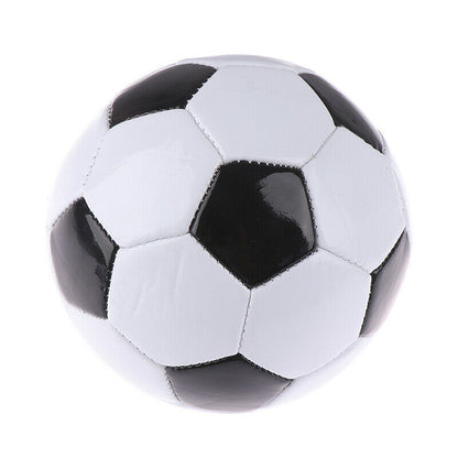 Size 5 soccer ball for childrens home training, classic black and white design.