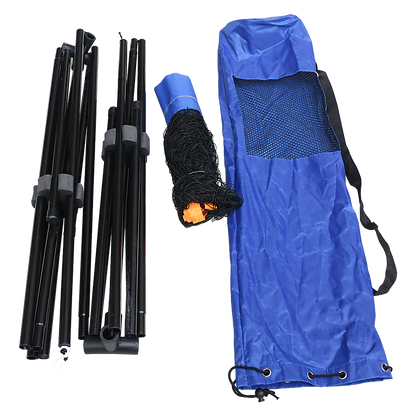 Portable mini tennis net set for kids, 6m foldable system, ideal for home play.