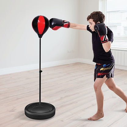 Kids boxing set with adjustable punching bag and gloves for active play at home