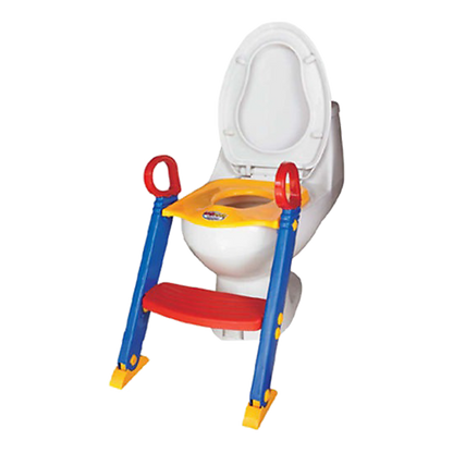 Adjustable toddler toilet training ladder with non-slip steps, ideal for home potty training.