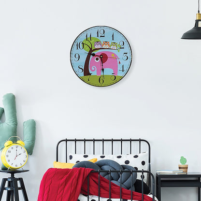 Vibrant kids wall clock with animal theme for learning time, brightening rooms with fun.