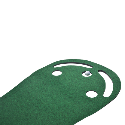 Kids indoor putting green set with 3 cups, sand traps, and large size for home fun.