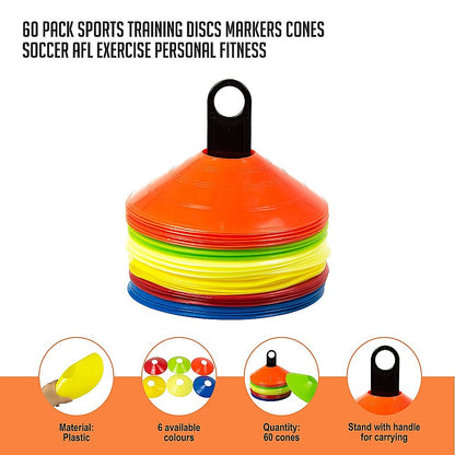 60-Pack Colorful Sports Training Cones for Kids Fitness & Games - Perfect for Home Play