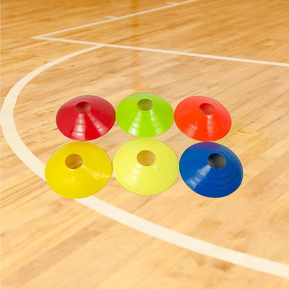 Colorful 60-pack training cones for kids fitness and games at home.