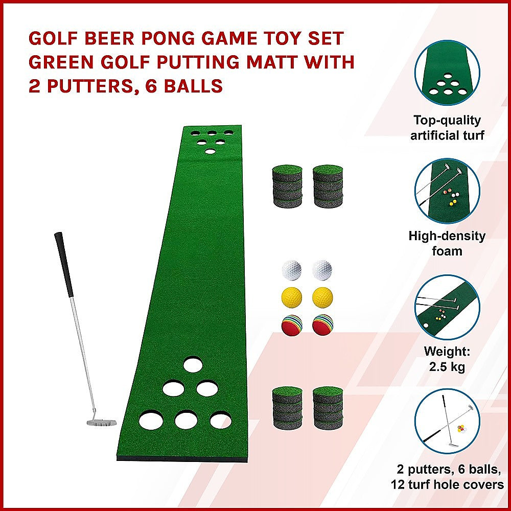 Kids Mini Golf Putting Set with 6 Holes, 2 Putters & 6 Balls for Home Fun