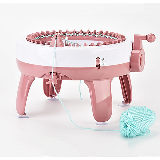 Kids DIY knitting machine for scarves & hats, easy weaving for creative home projects.