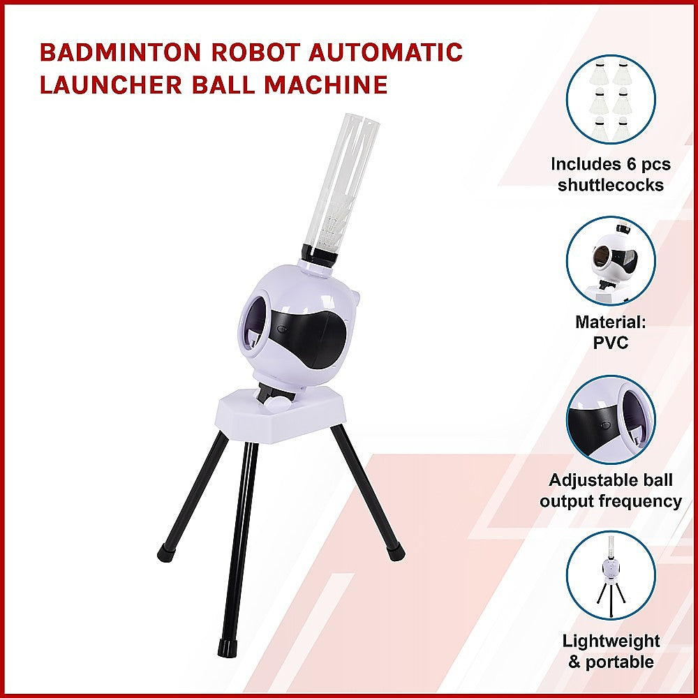 Kid-friendly badminton launcher for indoor and outdoor practice, automates fun game experiences.