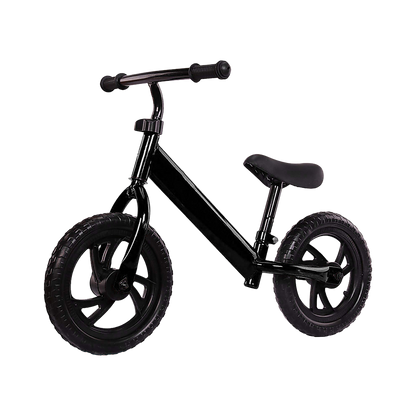 Kids balance bike with lightweight steel frame and adjustable seat for safe and fun play.