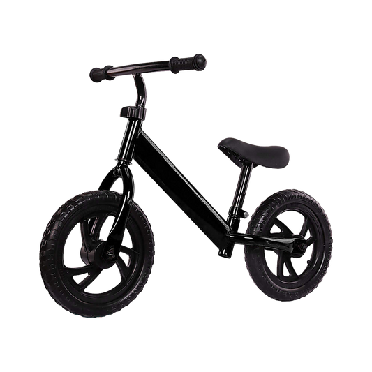 Kids balance bike with lightweight steel frame and adjustable seat for safe and fun play.