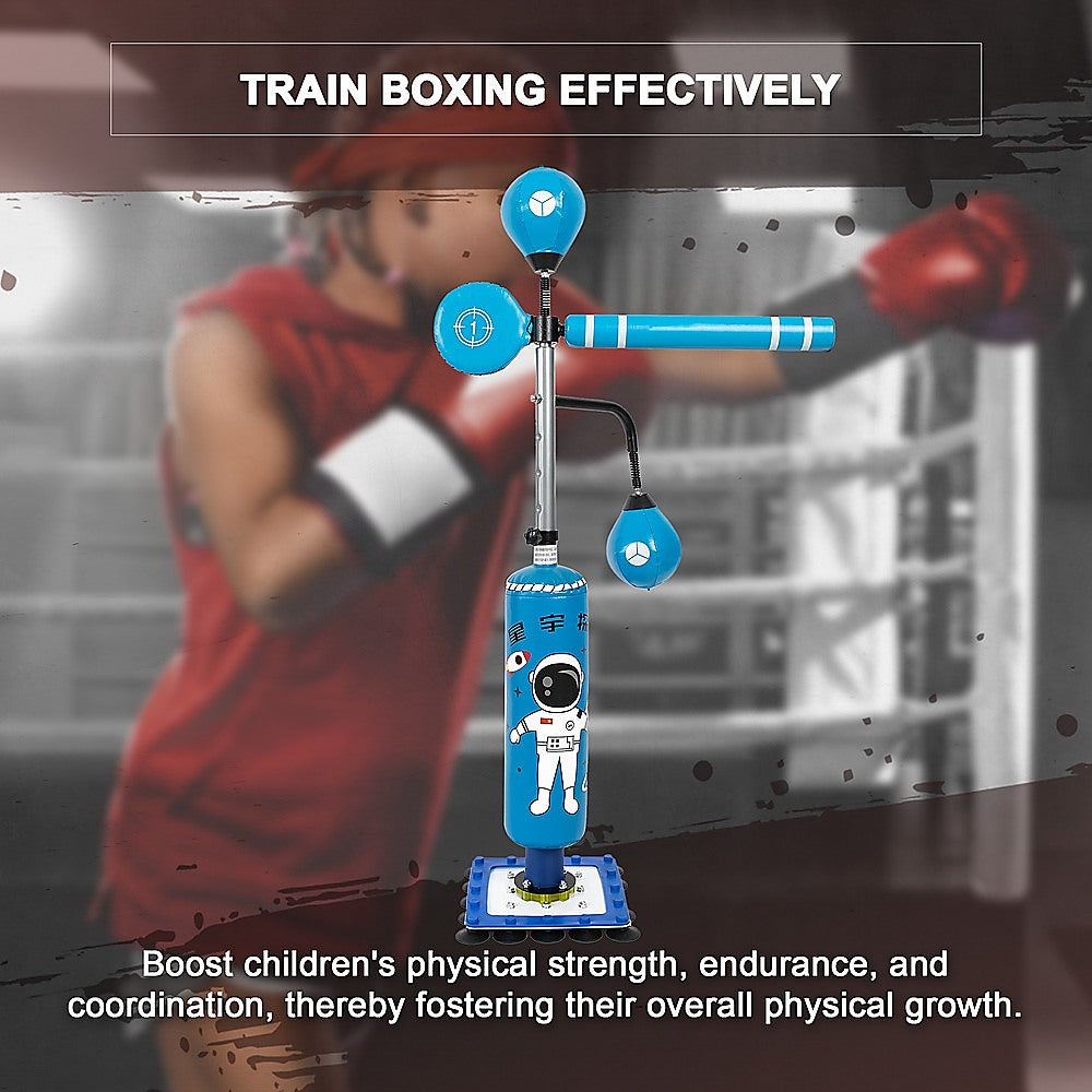 Kids boxing punch bag stand - adjustable height set for home training.