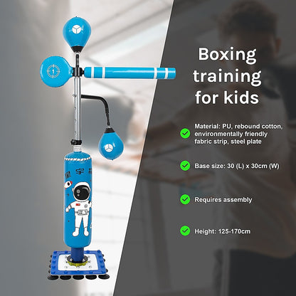 Kids adjustable boxing punch bag stand for home training, perfect for young athletes.