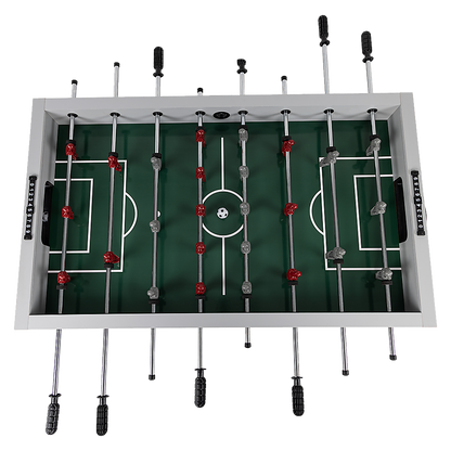 Versatile wooden foosball table for kids and adults, perfect for indoor/outdoor entertainment.