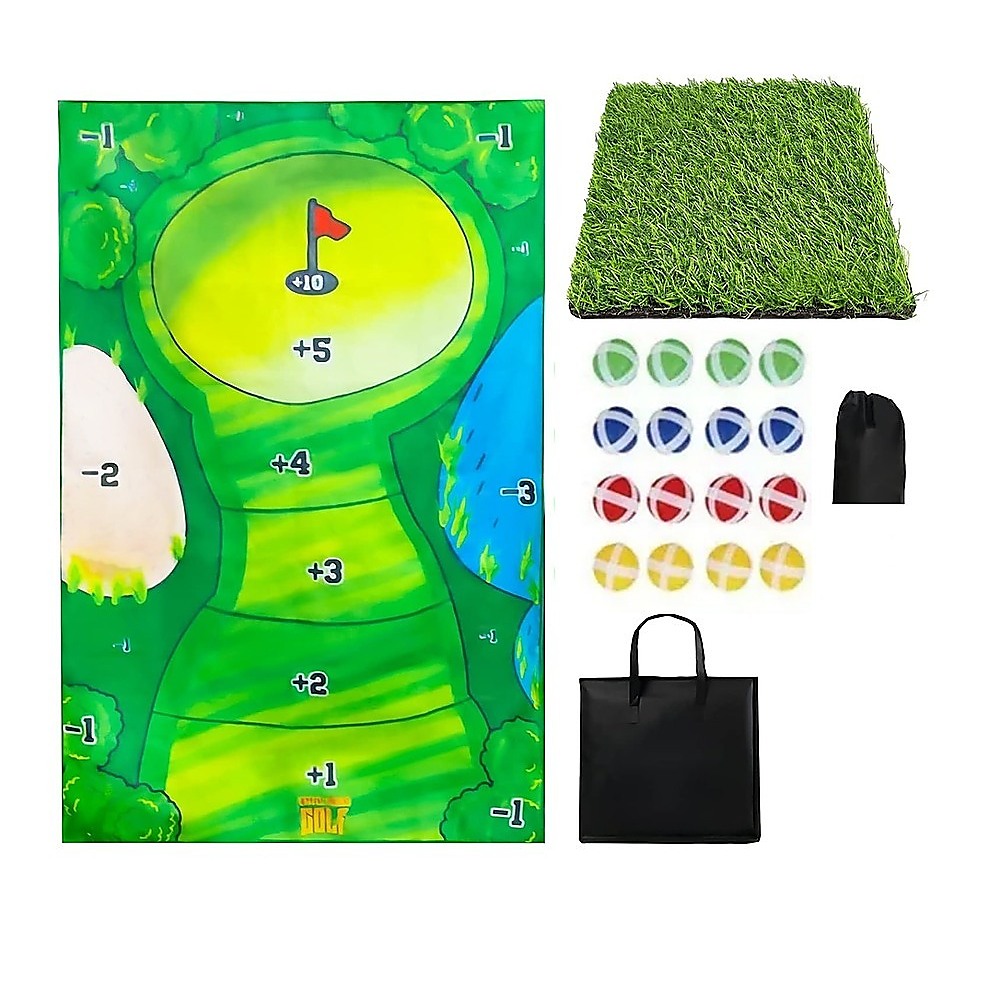 Colorful Kids Indoor Golf Putting Set on Party Game Mat for Home Fun Practice