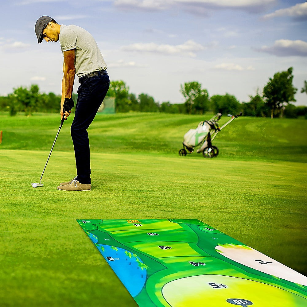 Kids Indoor Golf Putting Set - Fun party game mat for home practice.