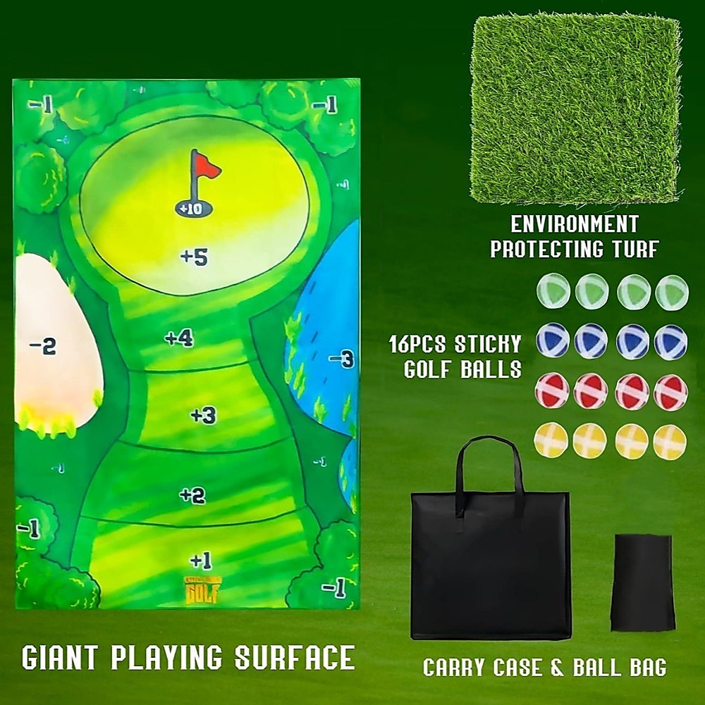 Kids indoor golf set with putting mat for play and practice at home