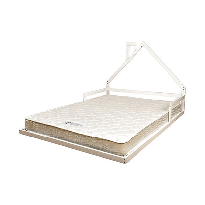 Pine Wood Kids House Bed Frame in White | Double Size, charming and playful design.