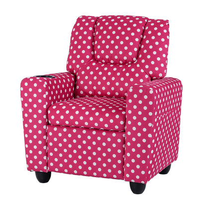 Red Velvet Toddler Recliner | Push Back Sofa with Footrest
