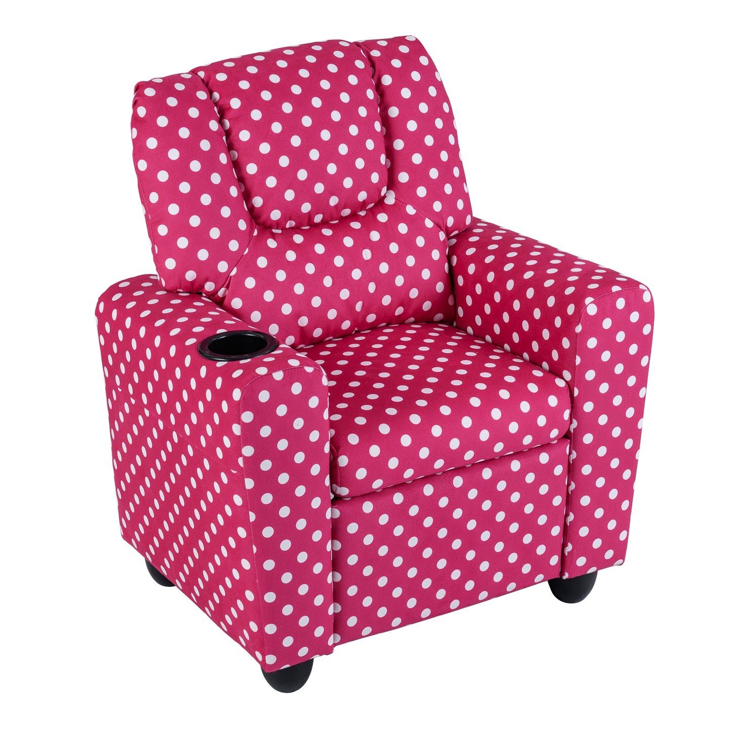 Red Velvet Toddler Recliner | Push Back Sofa with Footrest