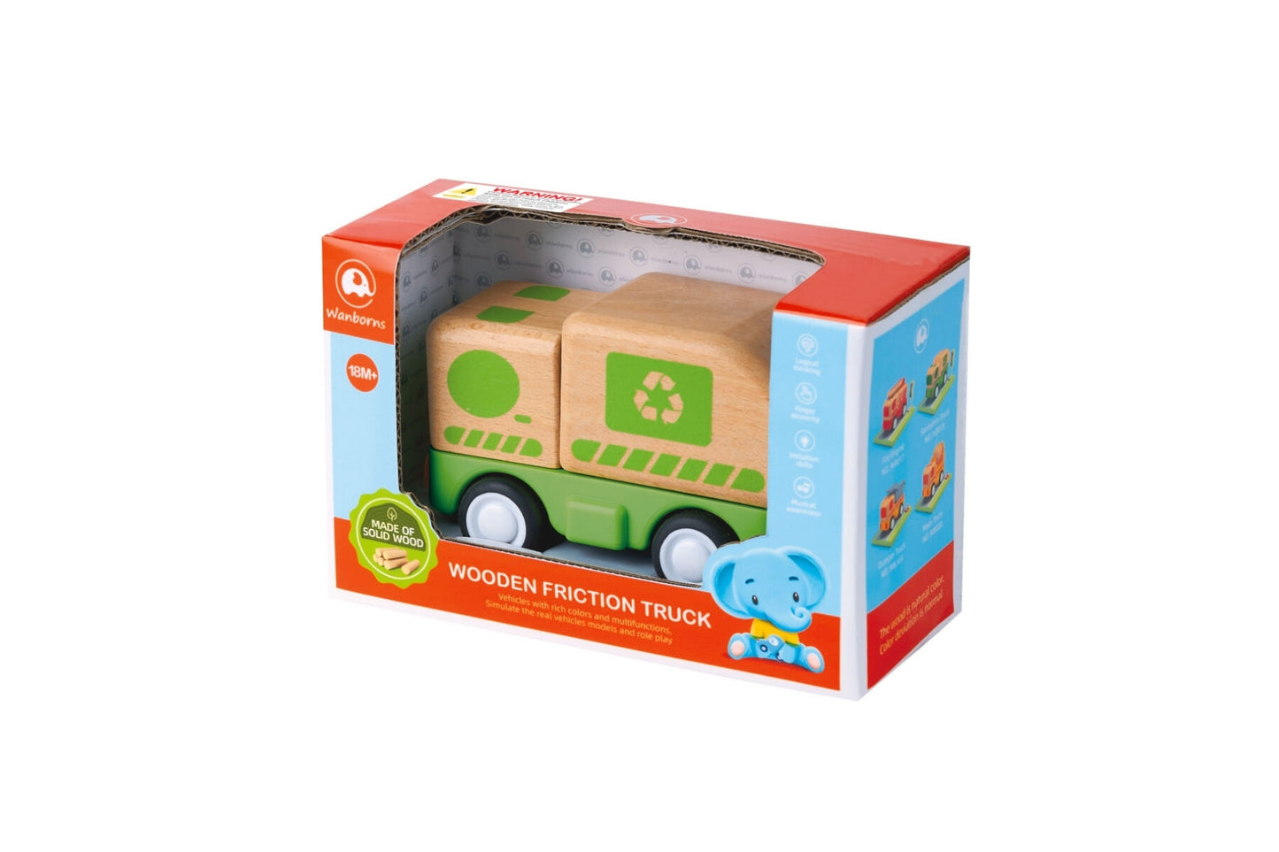 Wooden Friction Truck Recycling With Sound And Light