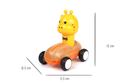 Orange Wooden Press Go Giraffe Racer | Sound & Light Features