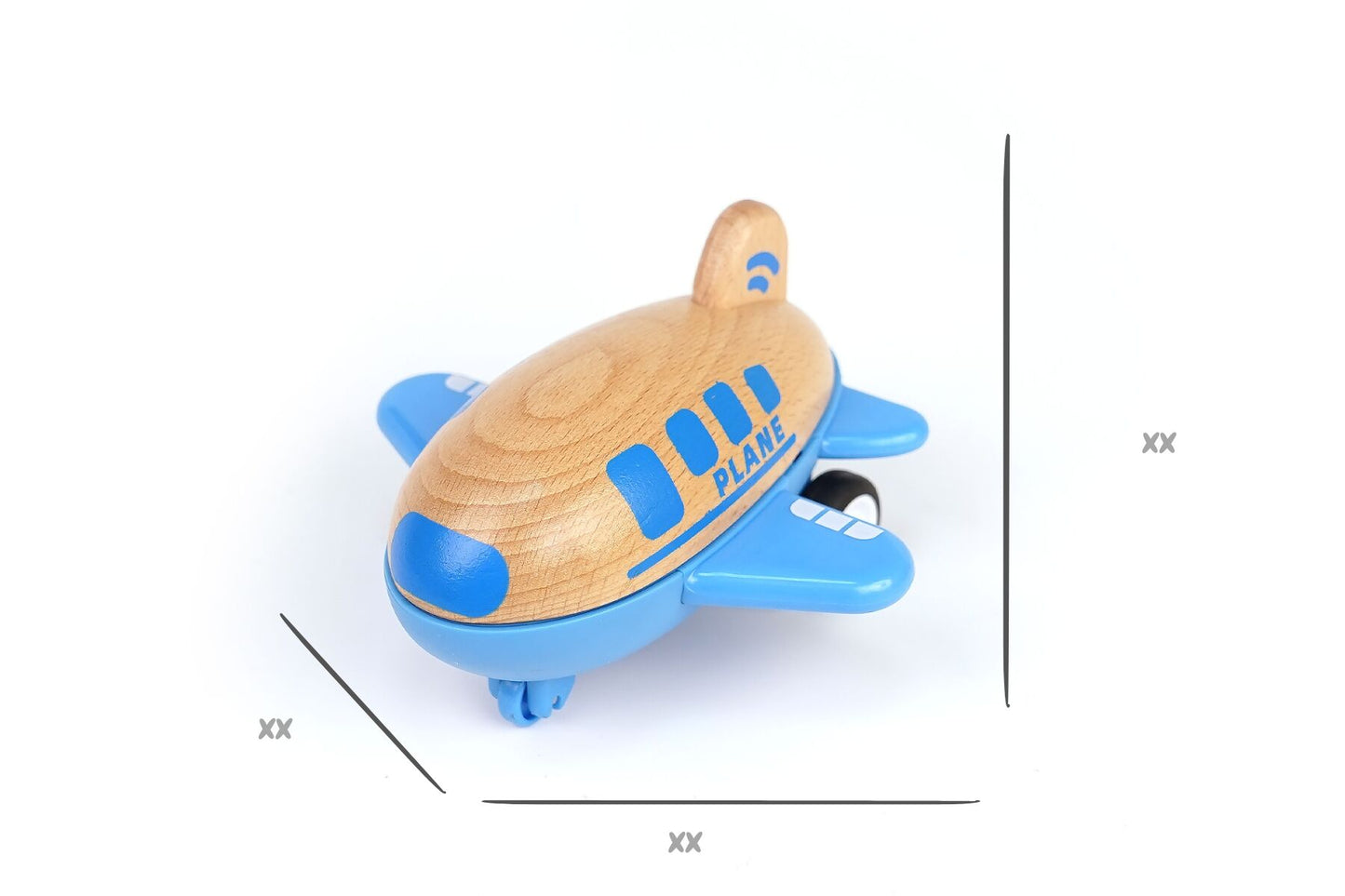 Blue Wooden Friction Plane | Sound Effects | 18 Months+