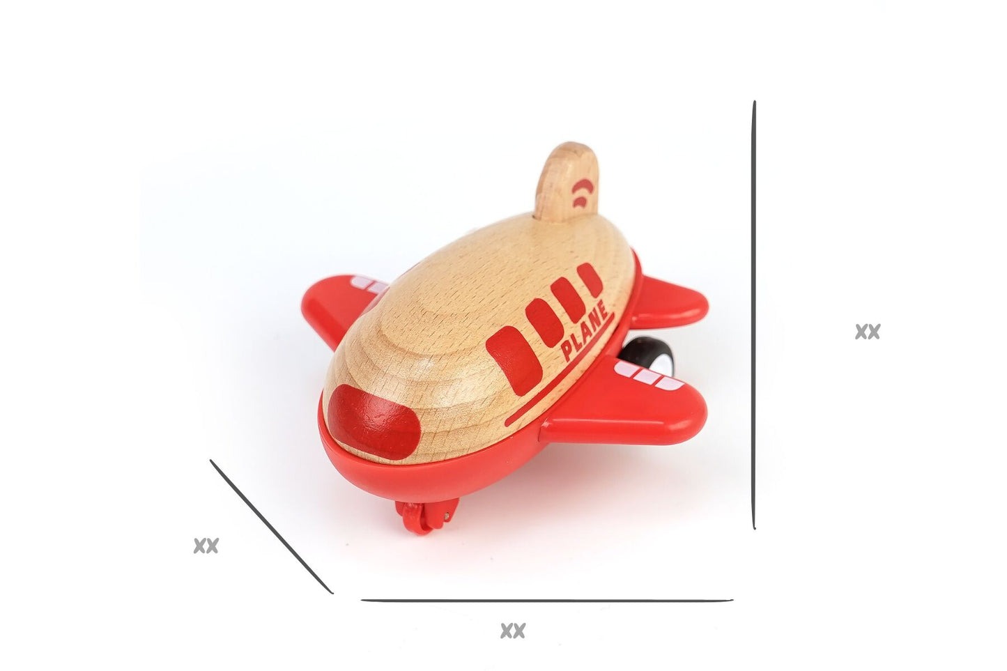 Red Wooden Racer Plane | Friction Powered with Sound Effects