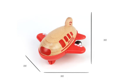 Red Wooden Racer Plane | Friction Powered with Sound Effects