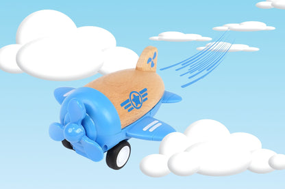 Blue Wooden Friction Plane | Spinning Propeller Sound Effects