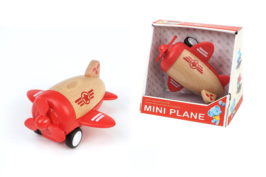 Red Wooden Racer Plane | Friction Powered with Sound Effects
