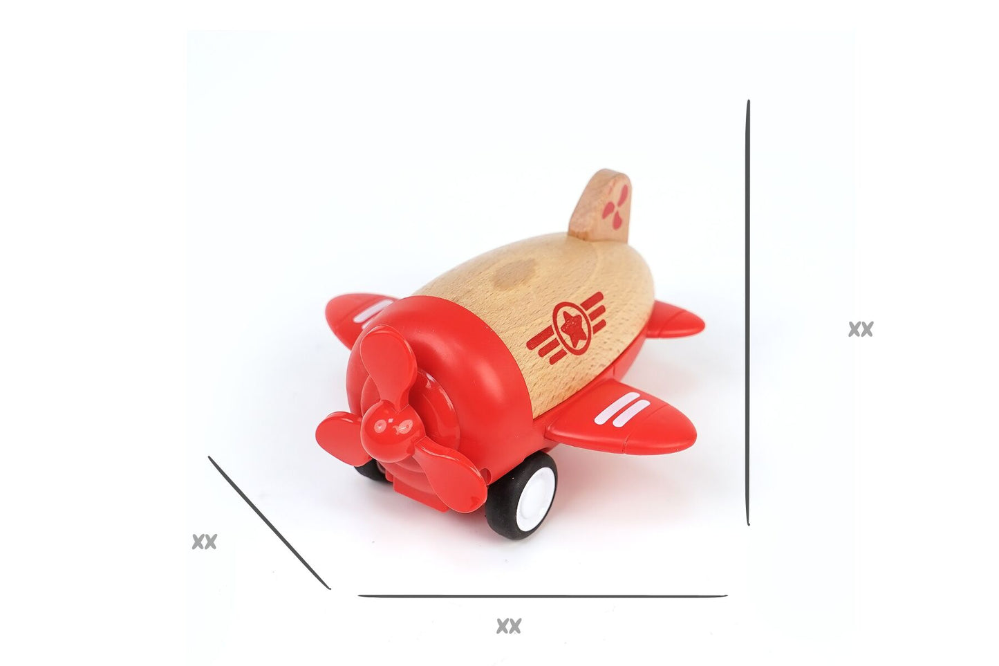 Red Wooden Racer Plane | Friction Powered with Sound Effects