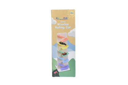 Kaper Kidz Wooden Rolling Car Tower | Colorful, interactive toy for imaginative play at home.