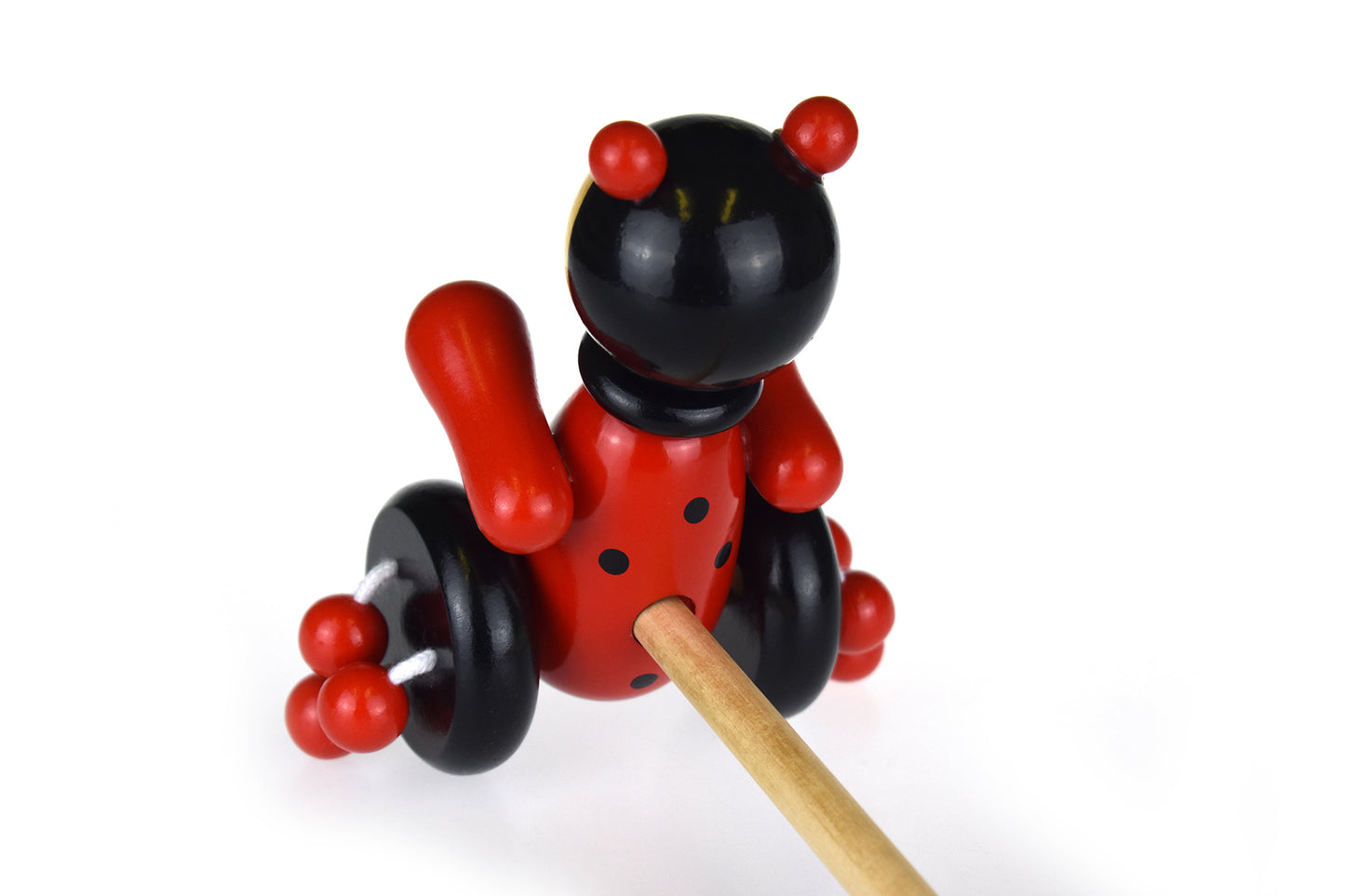 Kaper Kidz Wooden Push Along Ladybird Toy for Toddlers, fun and interactive toddler toy.