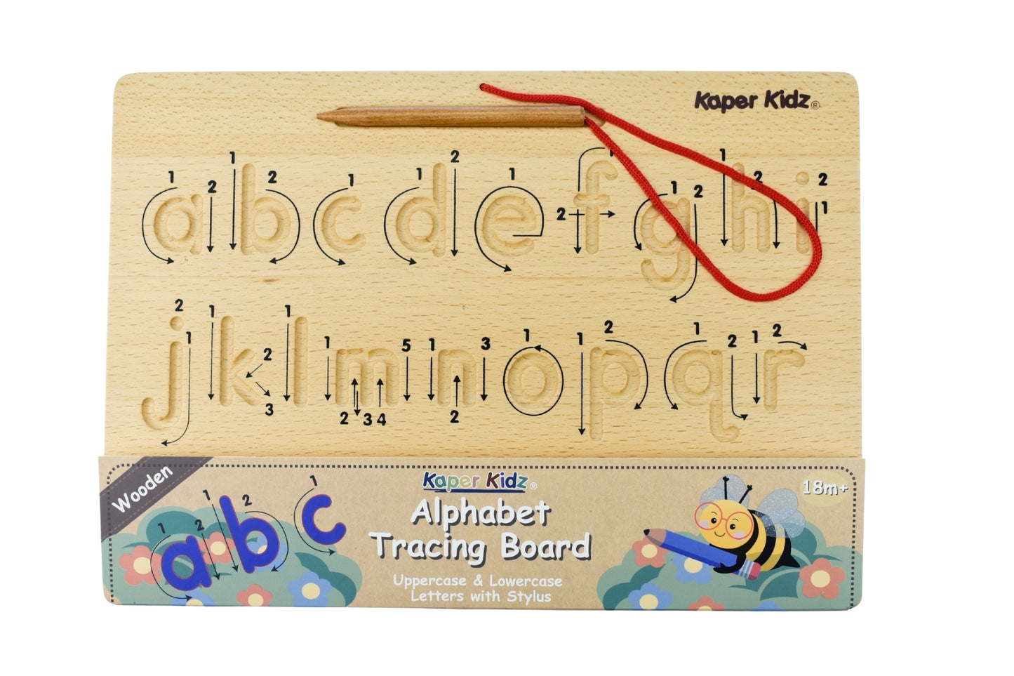 Kaper Kidz Double Sided Alphabet Tracing Board - Educational toy for kids letter learning.