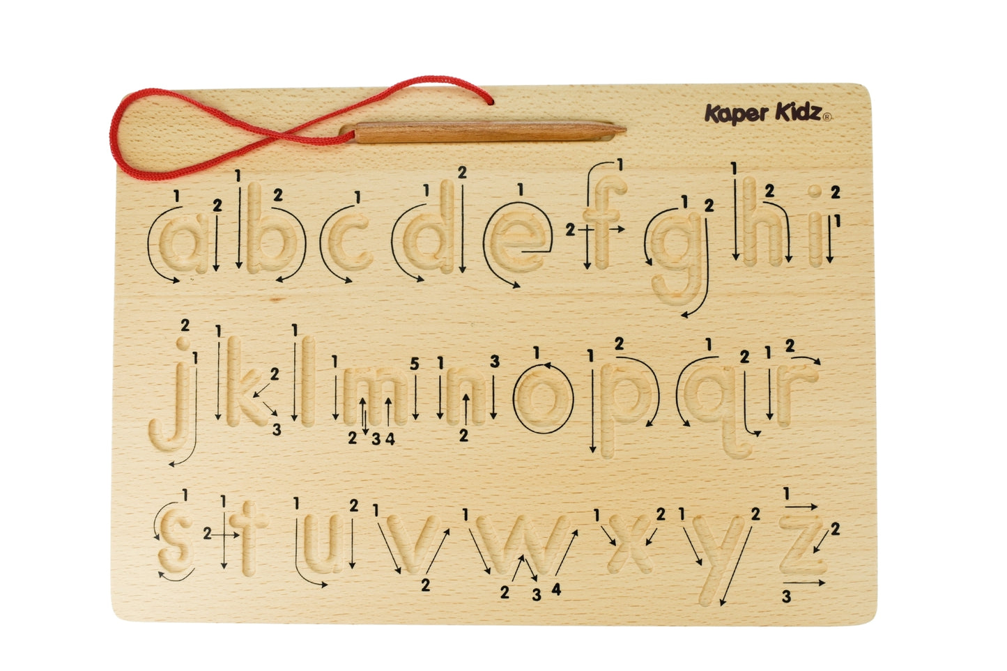 Kaper Kidz Double-Sided Alphabet Tracing Board, ideal for kids learning at home.