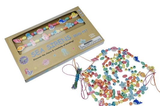 Colorful Sea Sirens Bead Kit with 150+ underwater themed beads for creative kids.