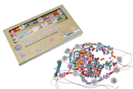 Colorful Rose Garden Bead Kit with 150+ Pieces for Kids Jewelry Making at Home