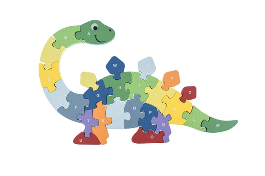 A-Z dinosaur floor puzzle featuring large, chunky pieces for easy handling and educational play.