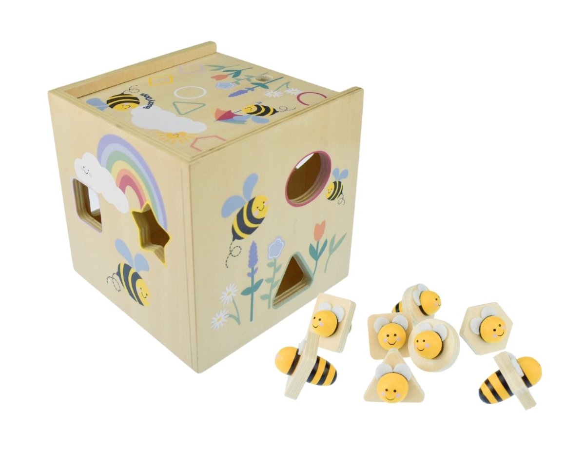 Wooden bee shape sorter toy for kids  fun and educational learning tool