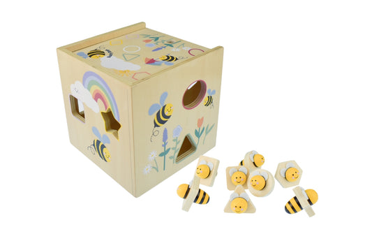 Wooden bee shape sorter toy for kids  fun and educational learning tool