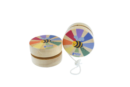 bee-themed rainbow yo-yo set featuring two playful spinning toys for skill-building and entertainment.