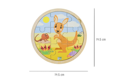 Wooden 9 Piece Kangaroo Jigsaw Puzzle | Vibrant Outback Design