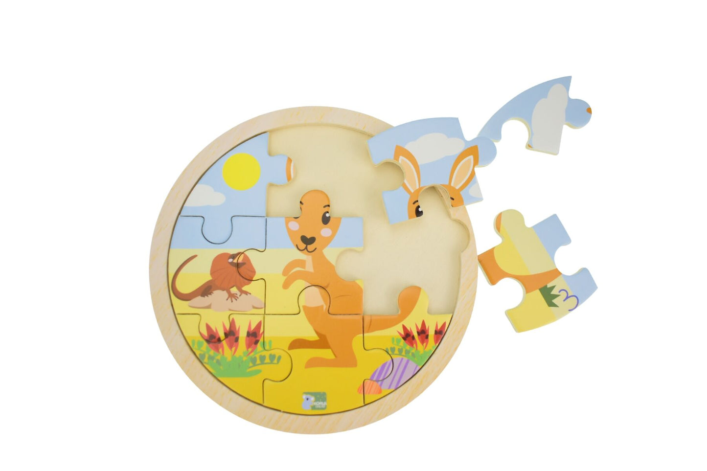 Wooden 9 Piece Kangaroo Jigsaw Puzzle | Vibrant Outback Design
