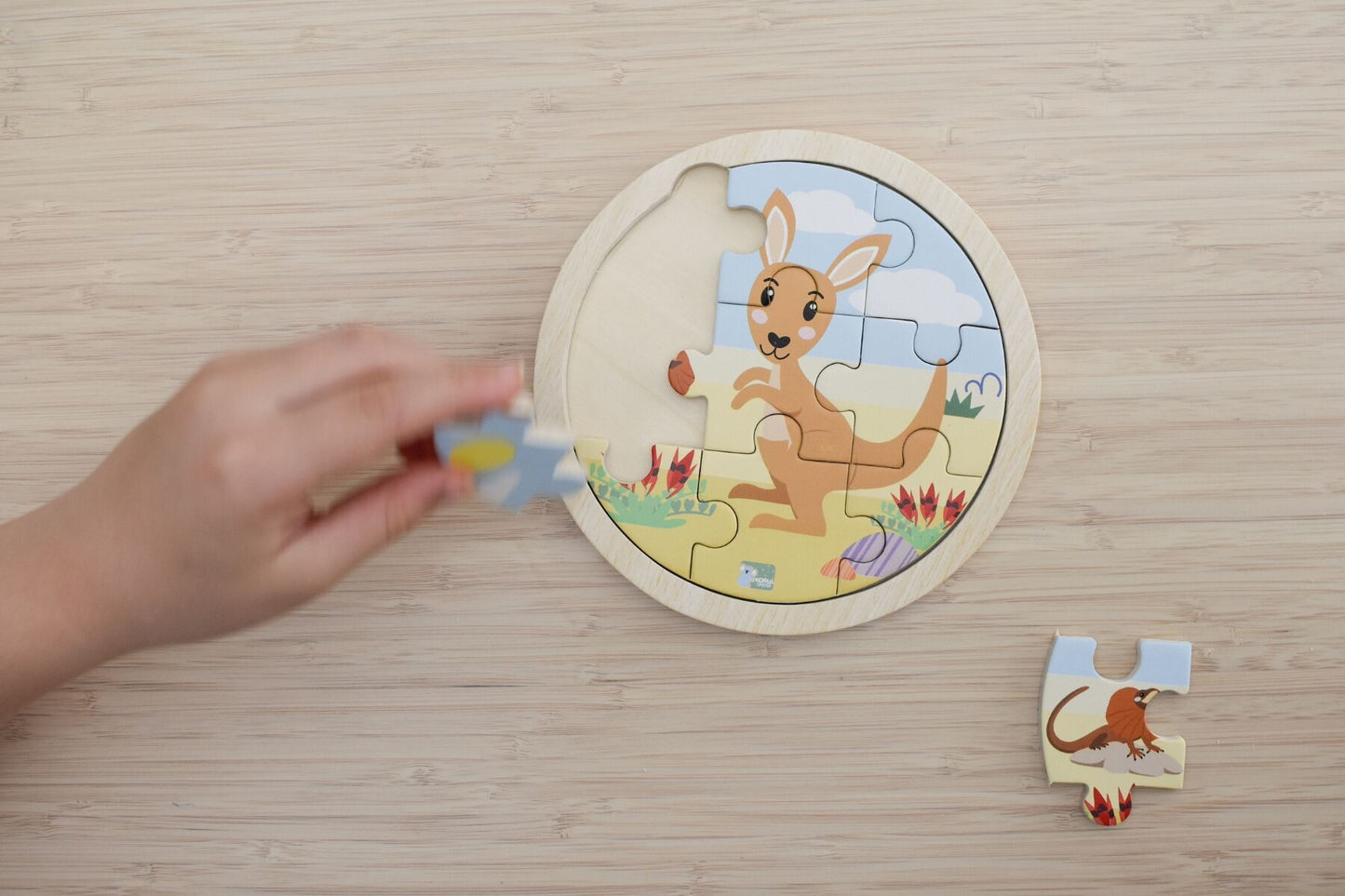 Wooden 9 Piece Kangaroo Jigsaw Puzzle | Vibrant Outback Design