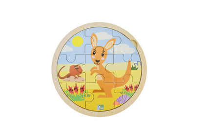 Wooden 9 Piece Kangaroo Jigsaw Puzzle | Vibrant Outback Design