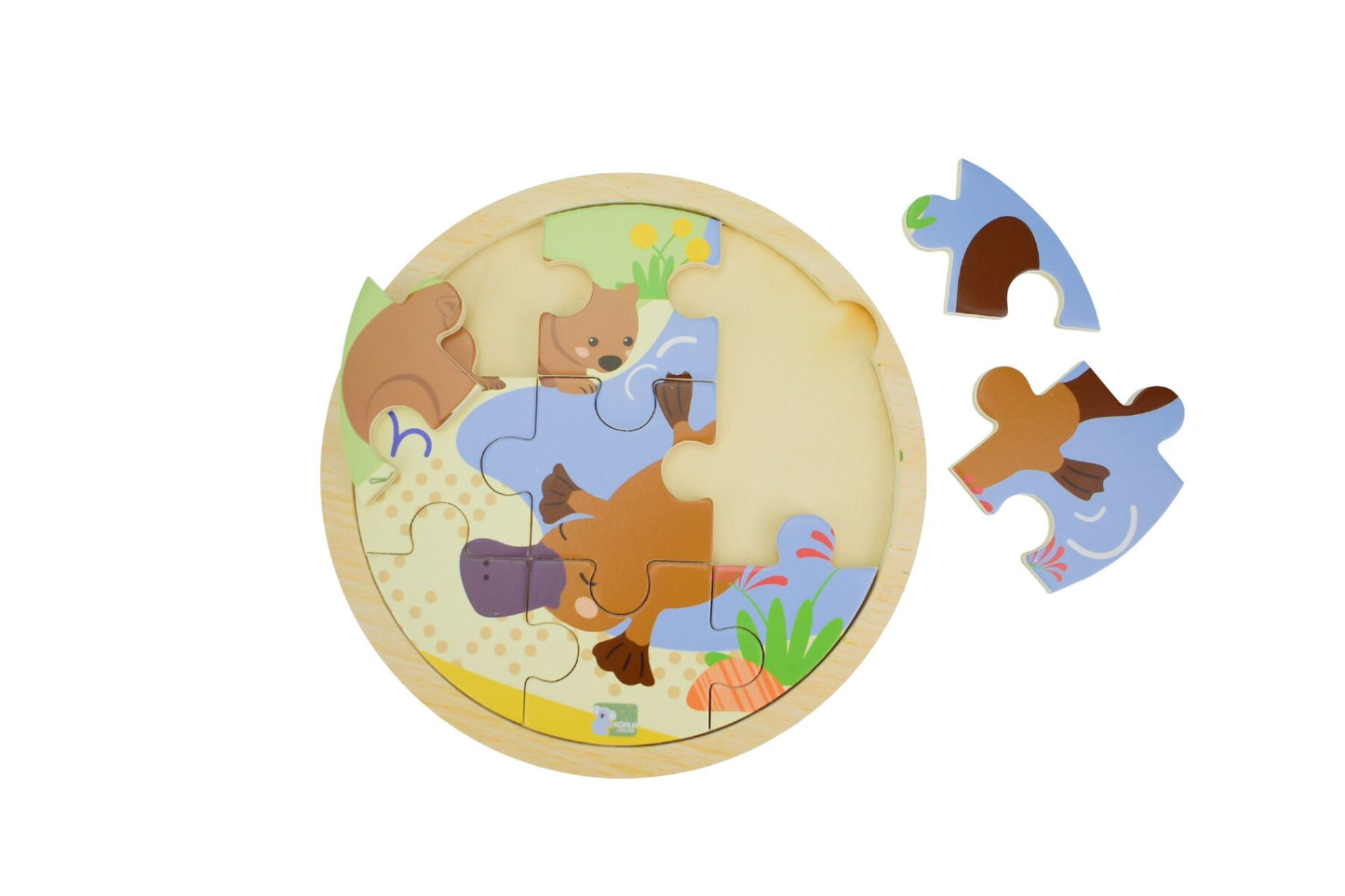 Wooden 9 Piece Jigsaw Puzzle Platypus Wombat | Koala Dream