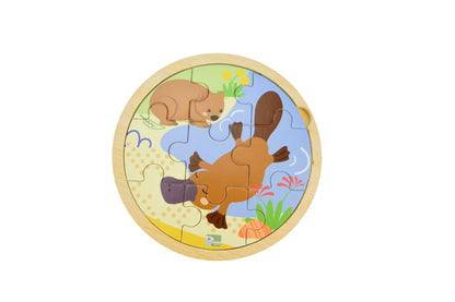 Wooden 9 Piece Jigsaw Puzzle Platypus Wombat | Koala Dream